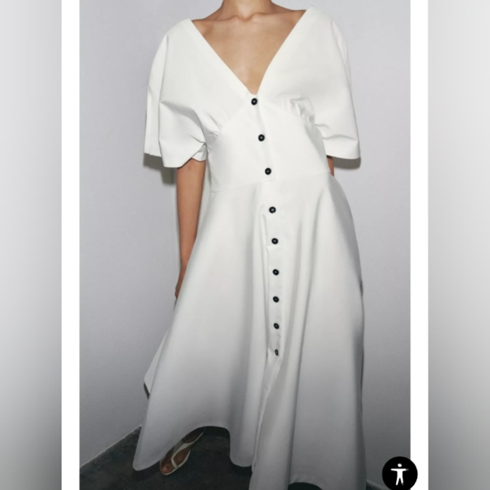 Zara ZW Collection Midi Button Dress - Picture 9 of 13